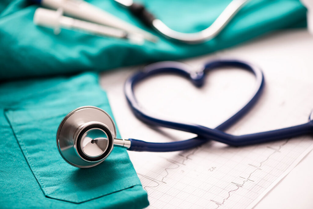 stethoscope forming heart shape